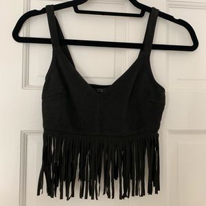 Top shop fringe crop top